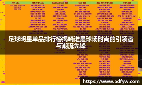 足球明星单品排行榜揭晓谁是球场时尚的引领者与潮流先锋